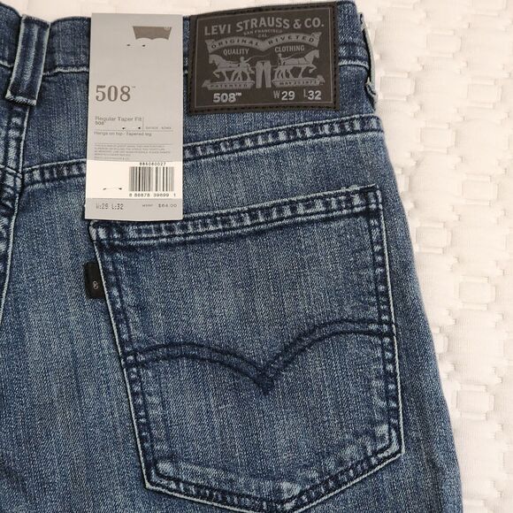 Levi's Men's 508 Regular Taper Fit Jeans Fade Blue 29W x 32L 885080027 Mexico - Picture 6 of 15